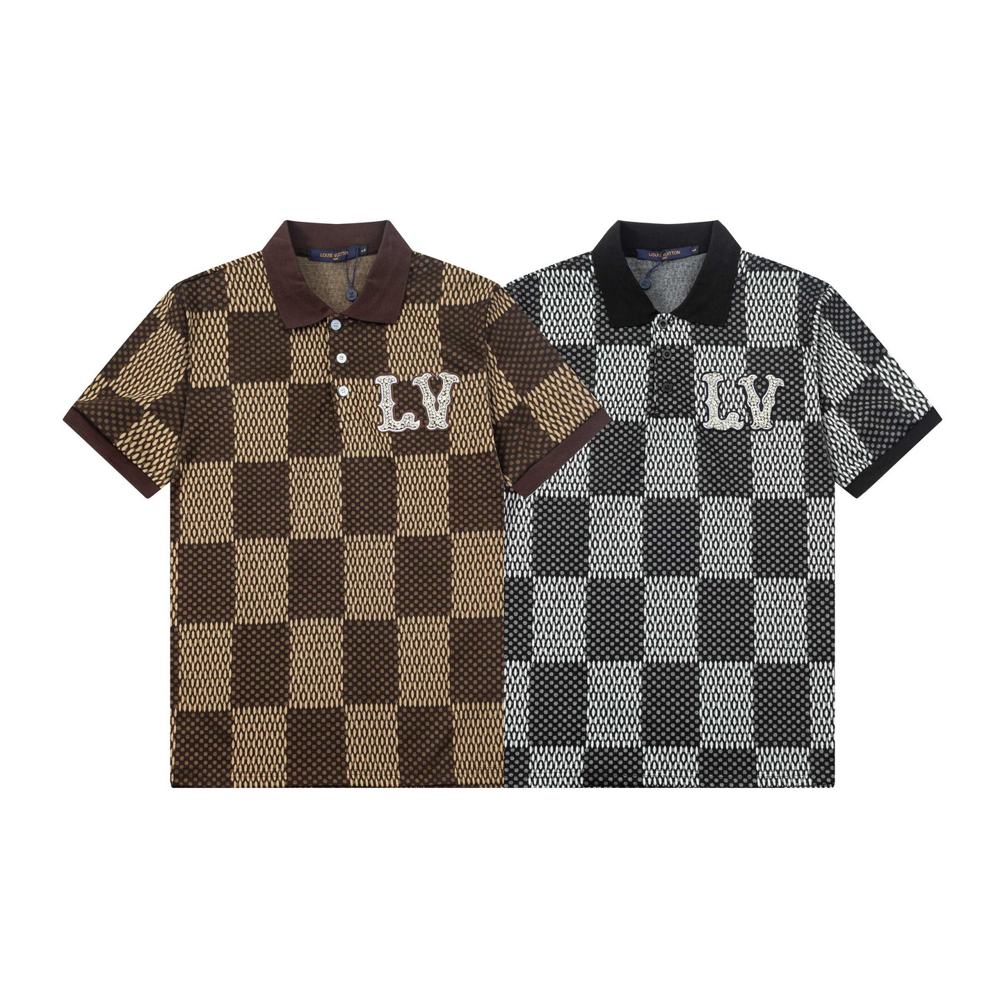 250305 High-end series of high quality checkered POLO shirt