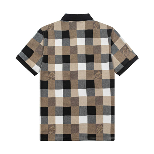 250305 High-end series of high quality checkered POLO shirt