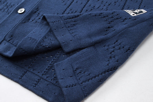 250313 New features diamond hollowed-out jersey lapel POLO
