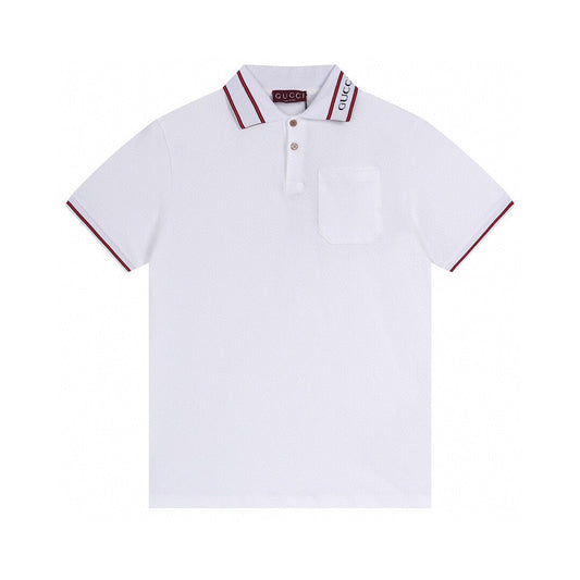250313 New simple color matching lapel POLO