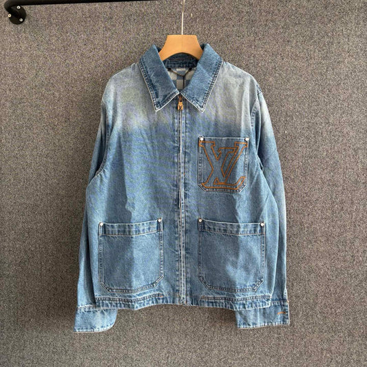250325 New denim long-sleeved coat with lapels