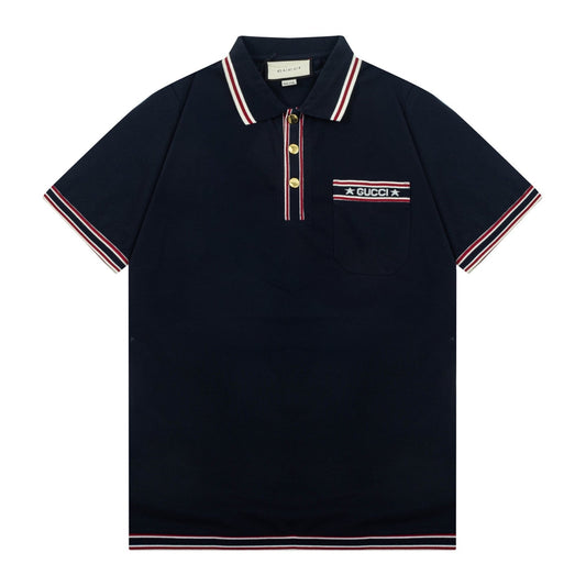 250408 New high-quality letter webbing with a color-matched collar POLO