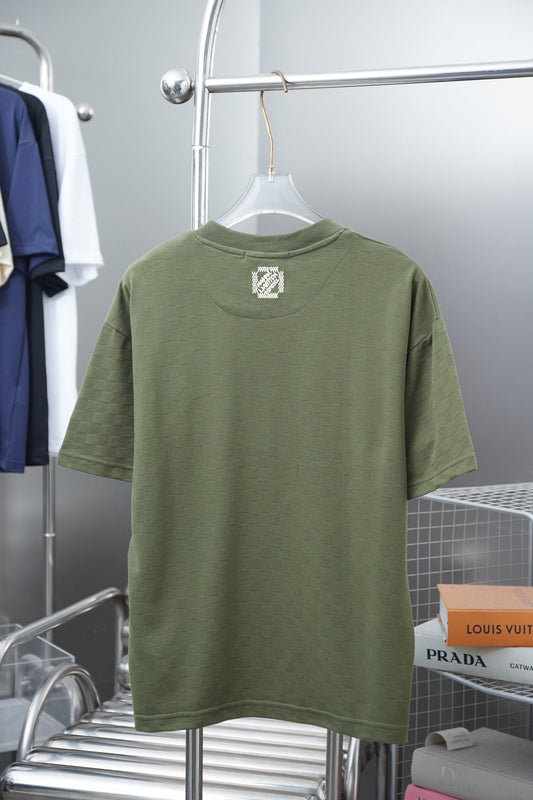 250513 New checkered jacquard embroidered T-shirt
