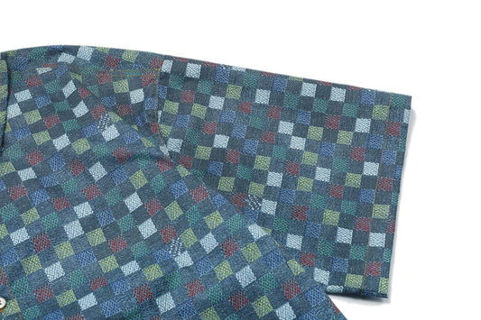 250520 New Mosaic color checkered jacquard T-shirt