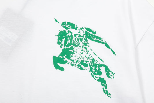 250604 New high-quality spliced collar warhorse T-shirt