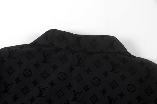 250614 New high-quality flocking patterned shirt