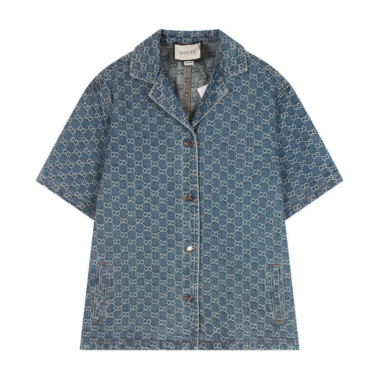 250614 New high-quality casual jacquard denim shirt