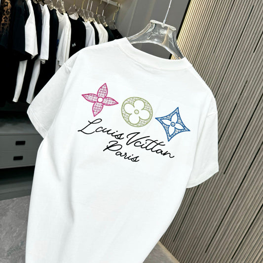 250617 New high-quality washed embroidered T-shirt